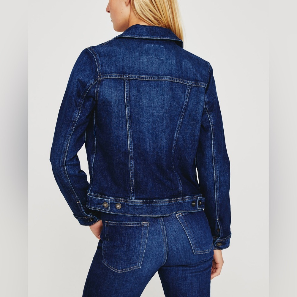 AG Mya Classic Fit Button Down Jean Denim Jacket in Easy Street Dark Wash size M - Picture 6 of 13